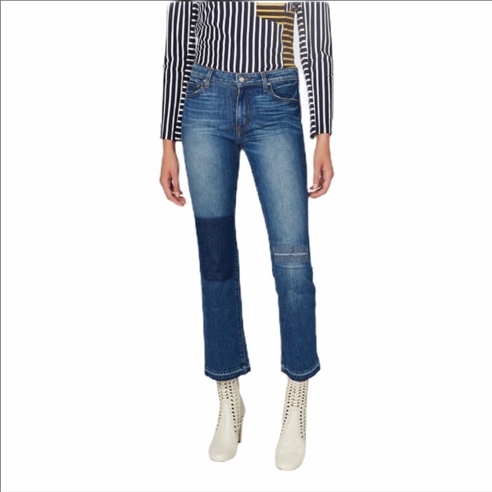 Derek lam 10 Crosby | Gia cropped flare patch jean